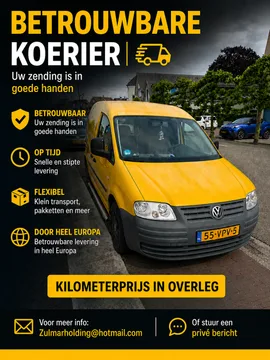 Dopravce Malá dodávka Volkswagen Caddy v Sliedrecht Nizozemsko